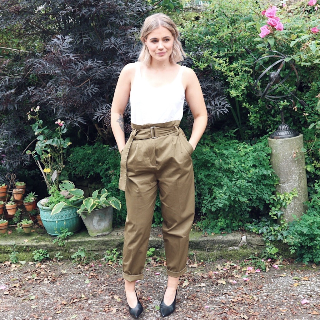 Khaki Green High-Waisted Trousers – Grace Surguy